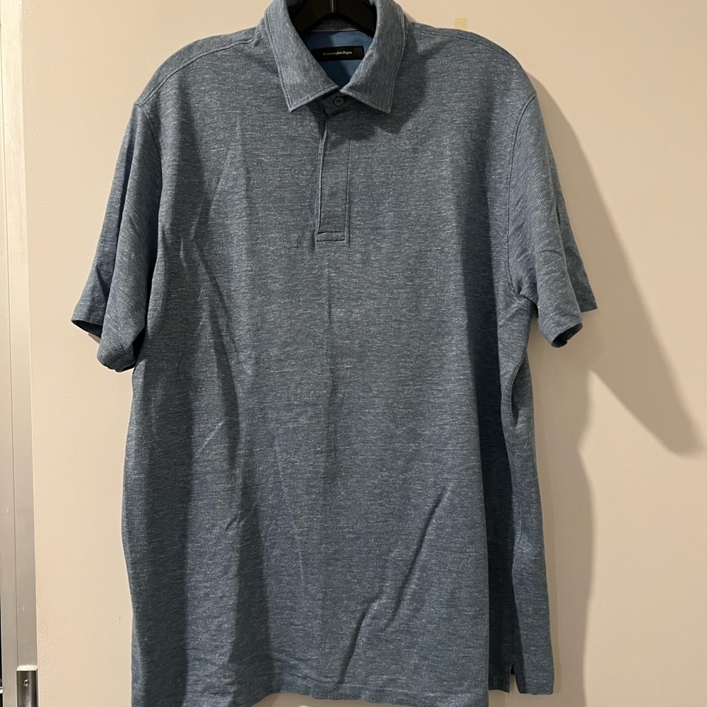 Ermenegildo Zegna Light Blue Polo Shirt SZ. XL MSRP: 595.00 *EUC